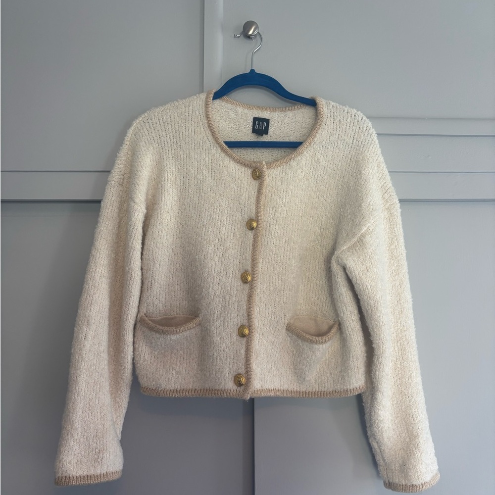 GAP Cream Cardigan with Gold Buttons